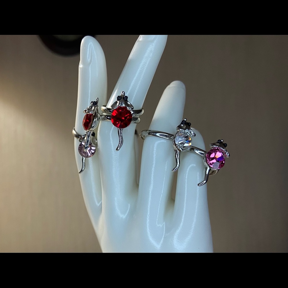 Crystal Mouse with Tail Rings - Picture 2 of 7